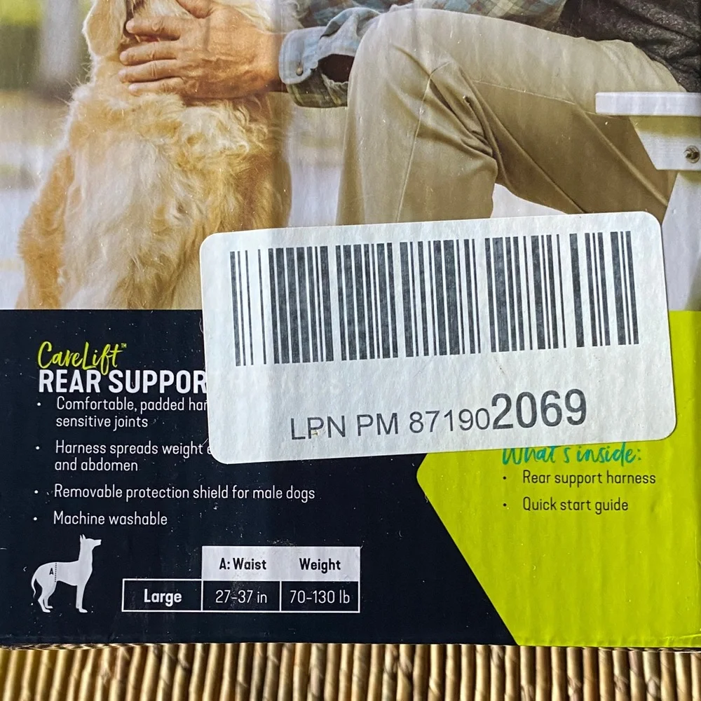 PetSafe Rear Support Harness - Black and White